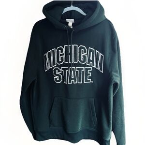 Michigan State University XL Hoodie Chenille Embroidery Green Sweatshirt MSU